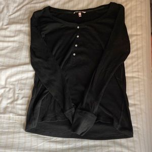 Black henley shirt, brand is victoria's secret, size large